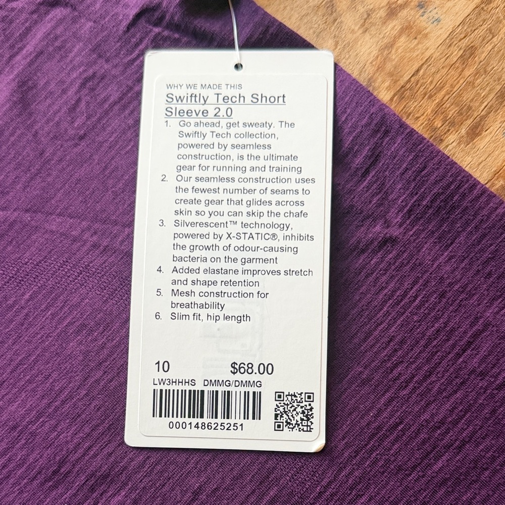 Lululemon Athletica Purple Short Sleeve Tee - Picture 3 of 3